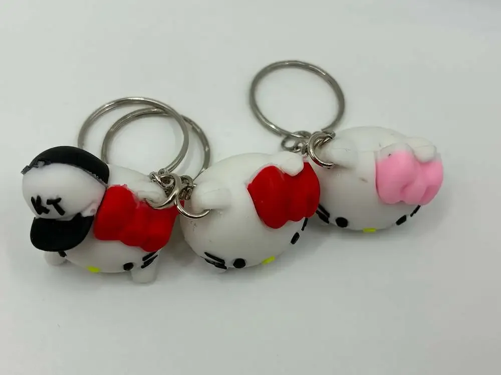 Hello Kitty Silicone Character Keychains Set of 3